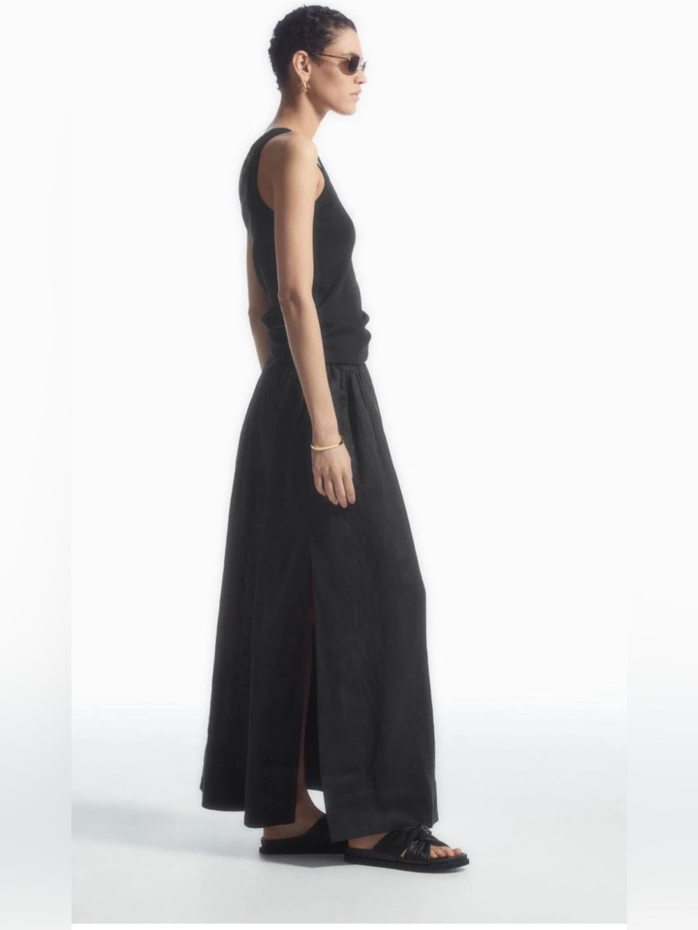 COS Black Maxi Skirt with Side Slits